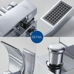 Auralum Max Mitigeur baignoire avec douchette Salle de Bain Robinet de baignoire avec Douchette Chrome* Robinet De Baignoire