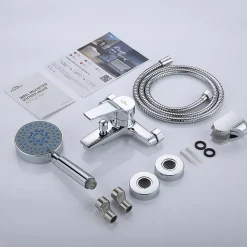 Auralum Max Mitigeur baignoire avec douchette Salle de Bain Robinet de baignoire avec Douchette Chrome* Robinet De Baignoire