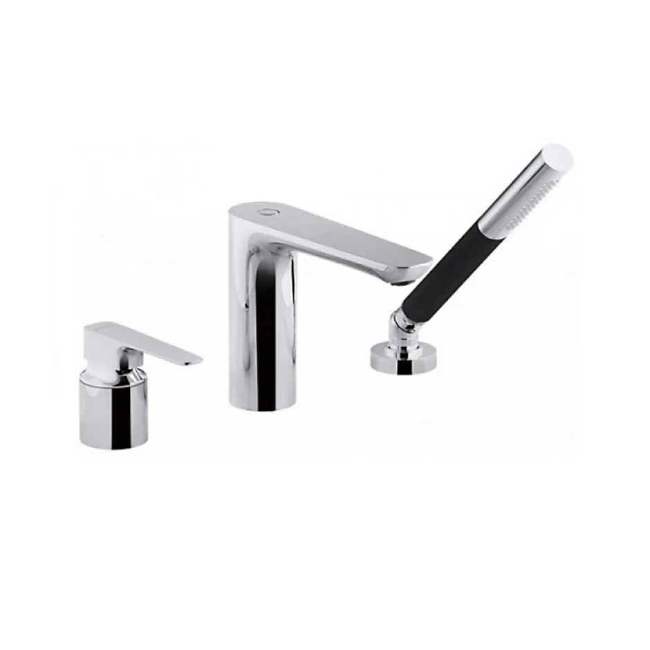 Jacob Delafon Mitigeur baignoire Aleo+ 3 trous + pommeau de douche + flexible