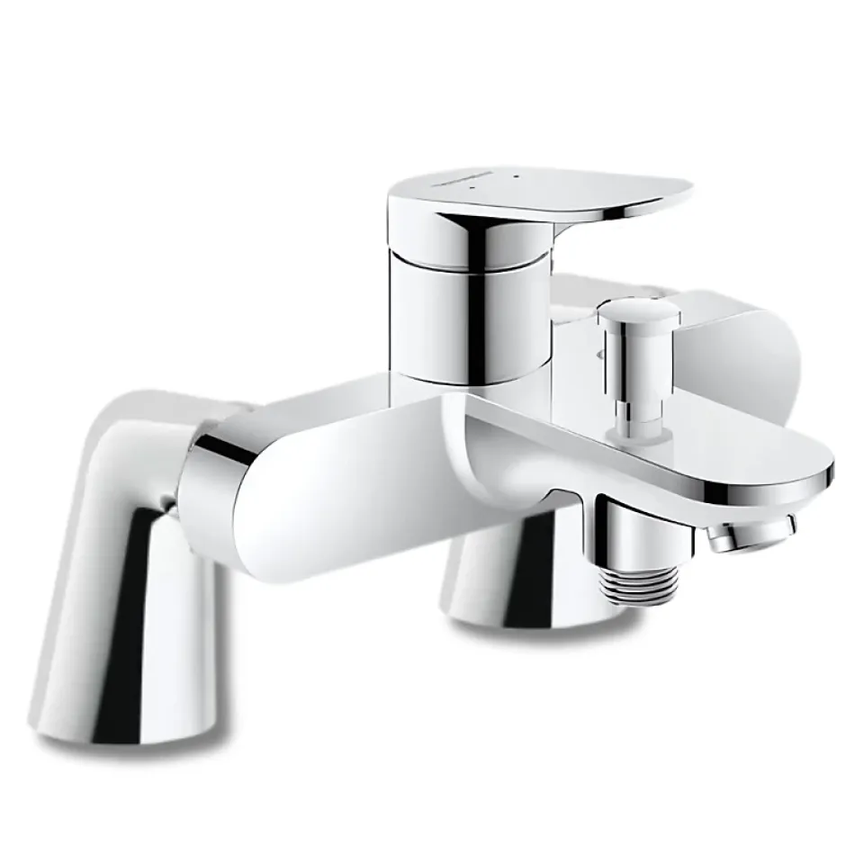 Duravit Mitigeur baignoire mécanique Wave chromé brillant avec colonnettes* Robinet De Baignoire