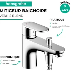 Hansgrohe Mitigeur baignoire mécanique Vernis Blend C2 chromé* Robinet De Baignoire