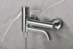 Imex Products Mitigeur baignoiredouche chrome en laiton et zamac avec flexible PVC 180 cm* Robinet De Baignoire