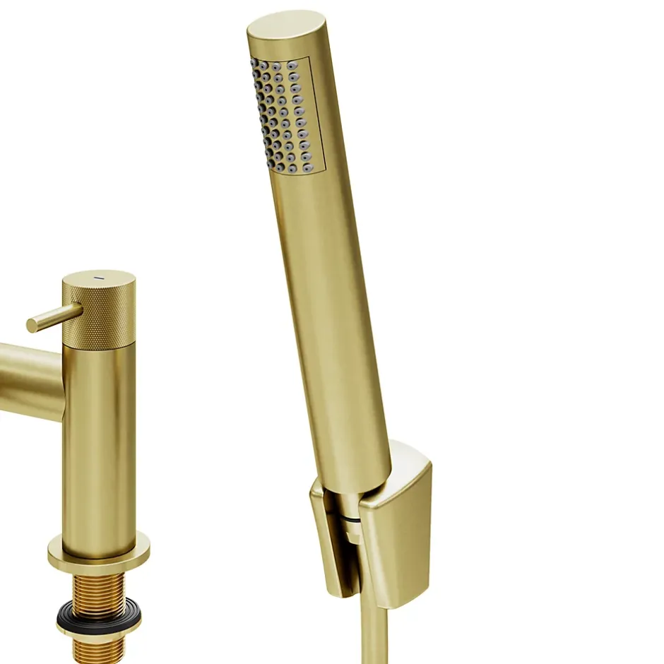 GoodHome Mitigeur bain douche + douchette, laiton doré, Owens