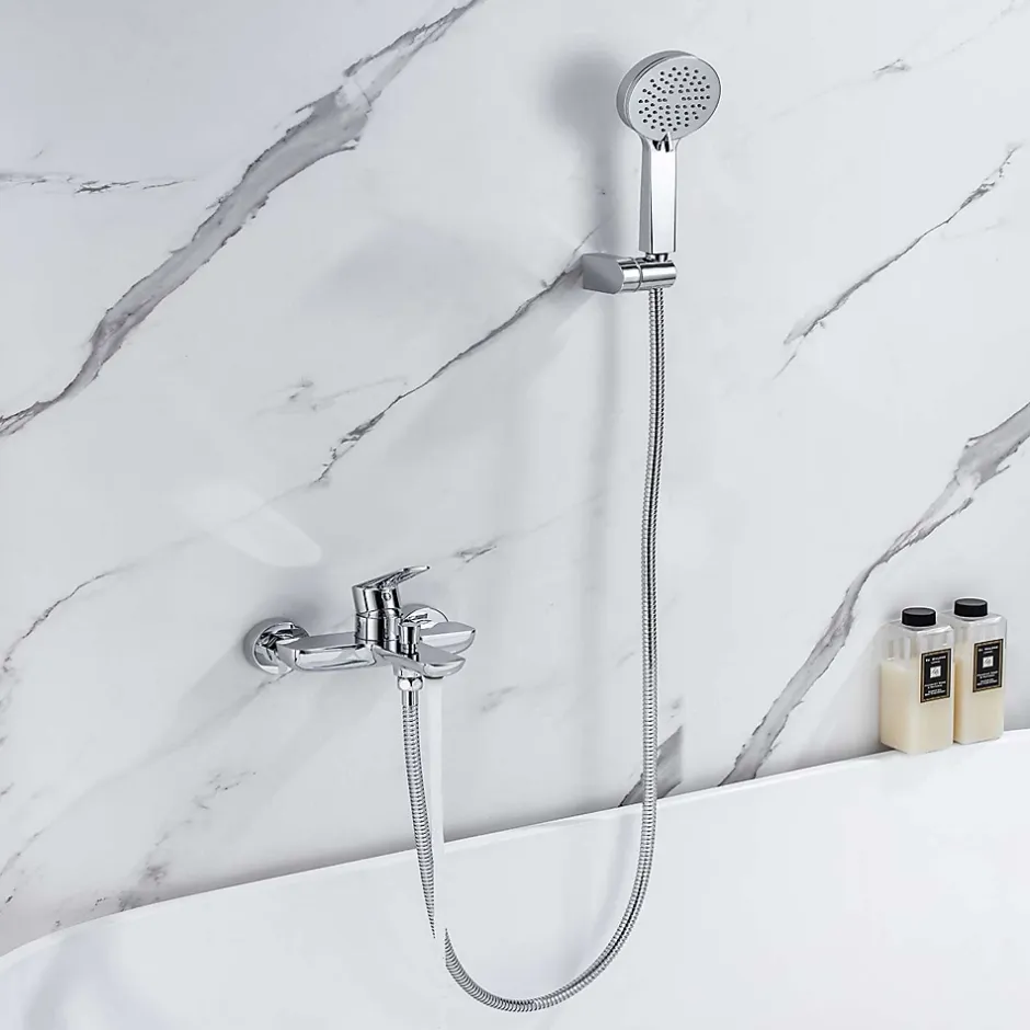Poalgi Mitigeur bain douche mécanique avec douchette SKY BATH chromé série NATURE