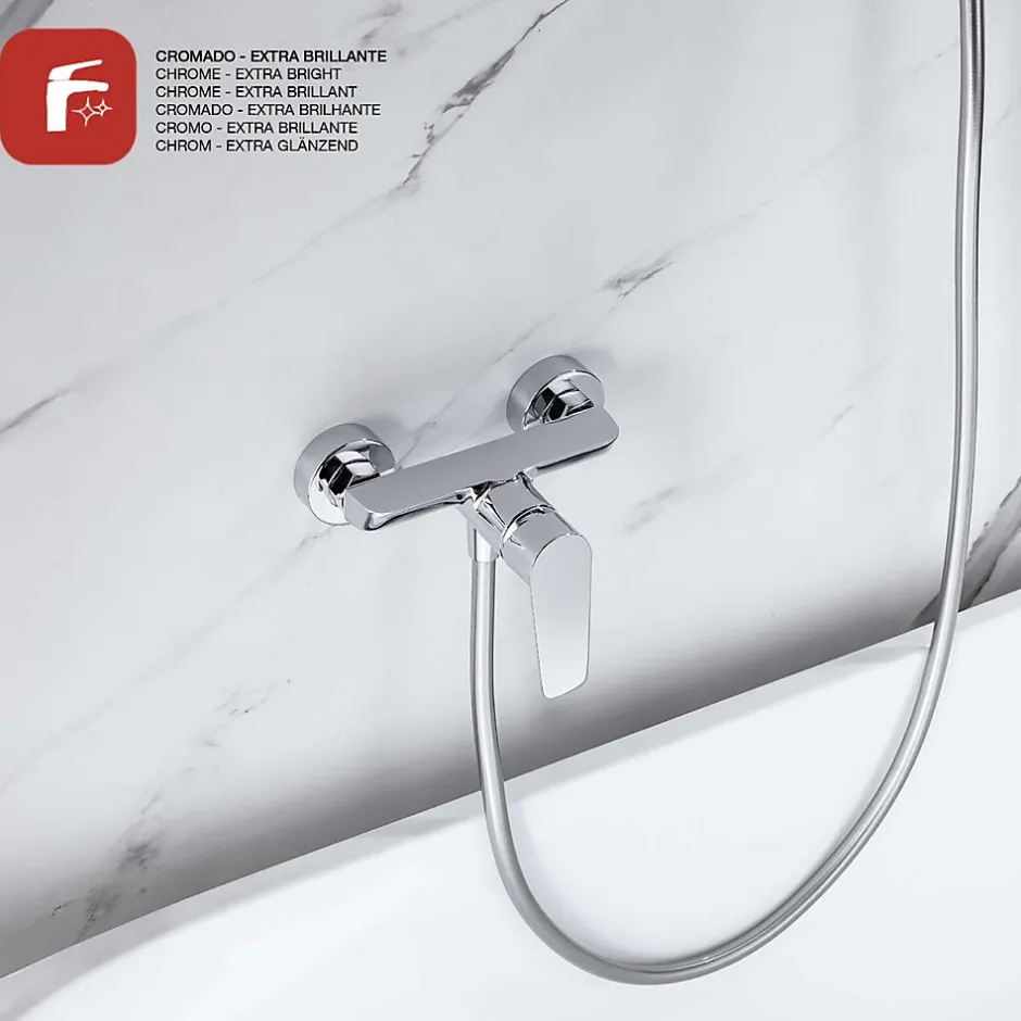 Poalgi Mitigeur bain douche mécanique avec douchette SKY BATH chromé série NATURE