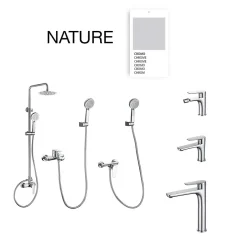 Poalgi Mitigeur bain douche mécanique avec douchette SKY BATH chromé série NATURE