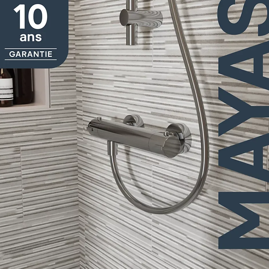 GoodHome Mitigeur bain douche thermostatique, chrome, NF, Mayas* Robinet De Douche