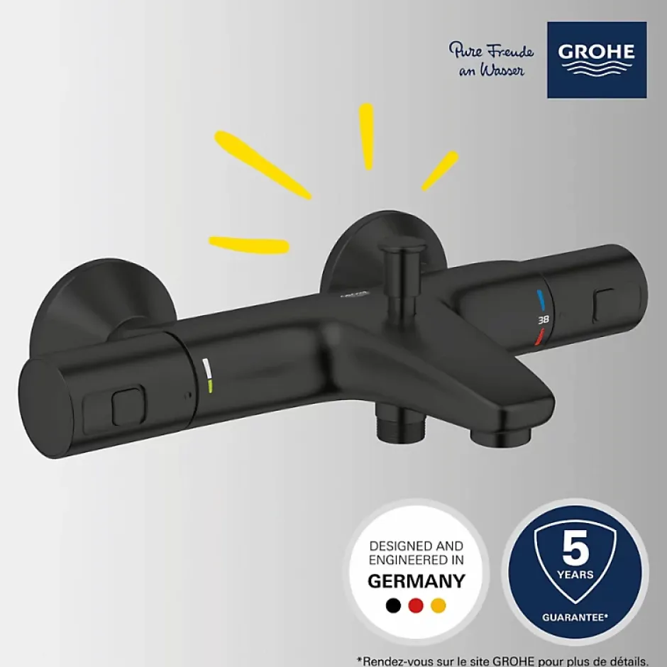 Grohe Mitigeur bain douche thermostatique Precision Start noir