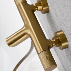 Imex Mitigeur Bain/Douche Anti-Calcaire Thermostatique Or Brossé LINE BTD038-4OC* Robinet De Baignoire