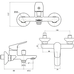Cuisibane Mitigeur bain-douche COSY - chromé