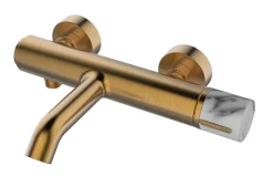 Essebagno Mitigeur bain-douche cuivre et marbre blanc Manopola