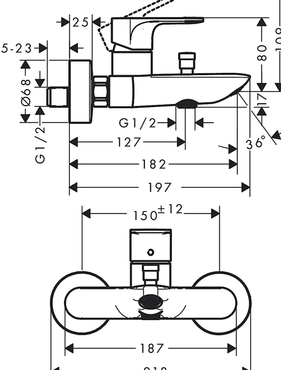Hansgrohe Mitigeur bain/douche Rebris E Chromé* Robinet De Baignoire