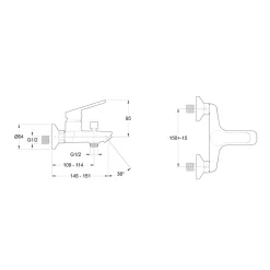 Jacob Delafon Mitigeur bain-douche Aimé chrome