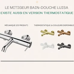 Essebagno Mitigeur bain-douche mécanique chrome Luisa* Robinet De Baignoire