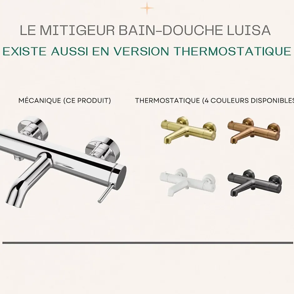 Essebagno Mitigeur bain-douche mécanique chrome Luisa* Robinet De Baignoire