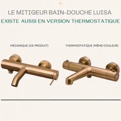 Essebagno Mitigeur bain-douche mécanique cuivre brossé Luisa* Robinet De Baignoire