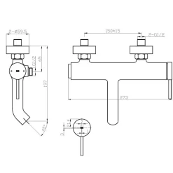 Essebagno Mitigeur bain-douche mécanique or brossé Luisa* Robinet De Baignoire