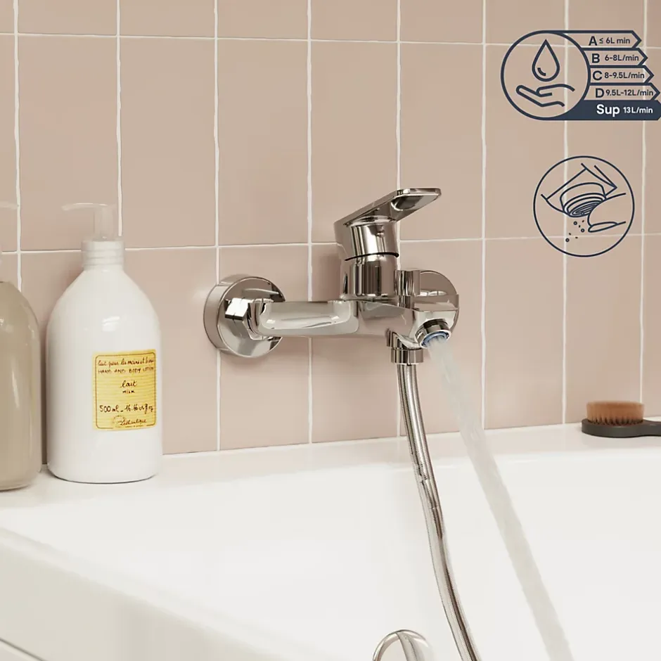 GoodHome Mitigeur bain/douche mécanique, chrome, NF, Aisai