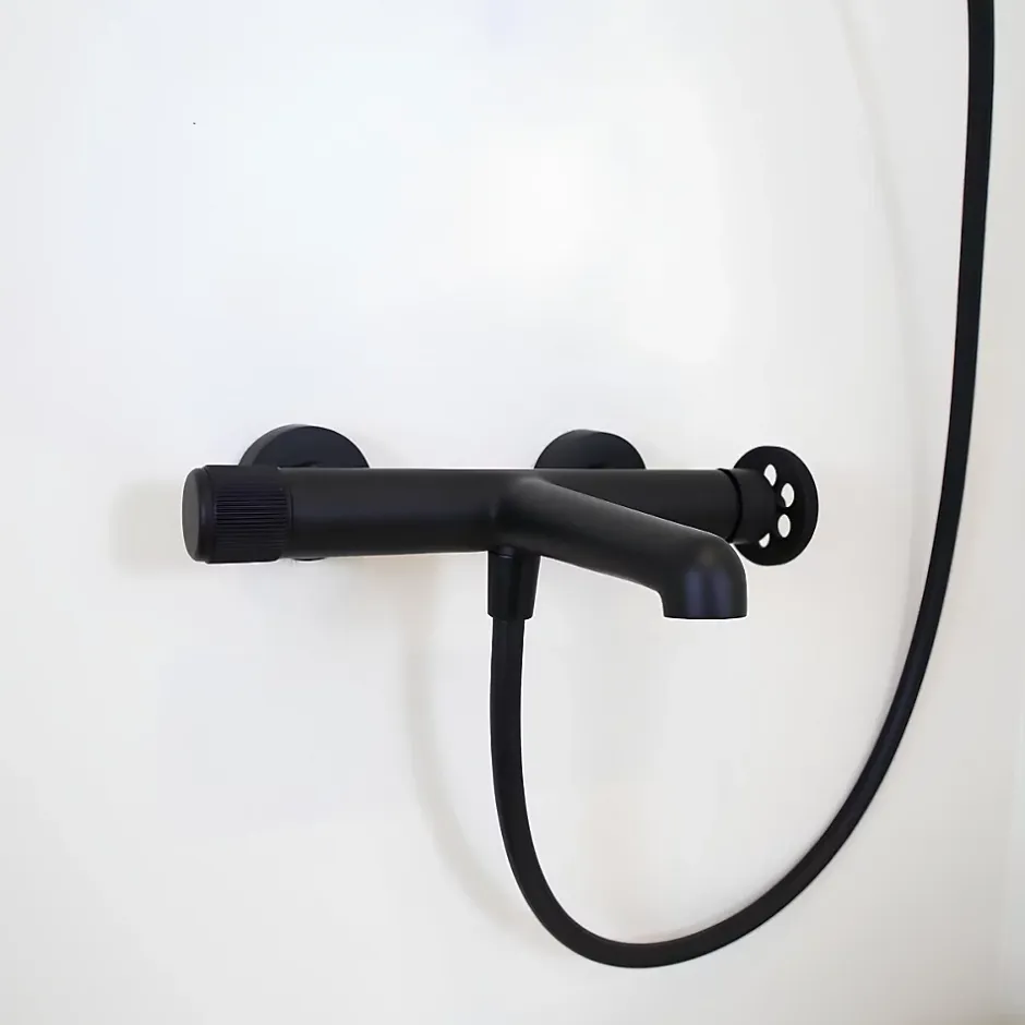 Essebagno Mitigeur bain-douche mécanique noir Indus* Robinet De Baignoire
