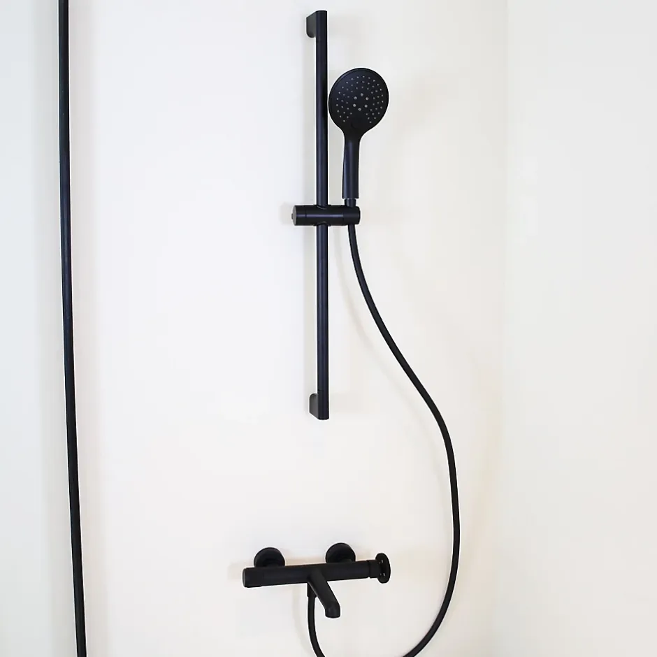 Essebagno Mitigeur bain-douche mécanique noir Indus* Robinet De Baignoire
