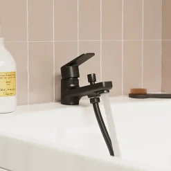 GoodHome Mitigeur bain/douche monotrou, noir, Aisai