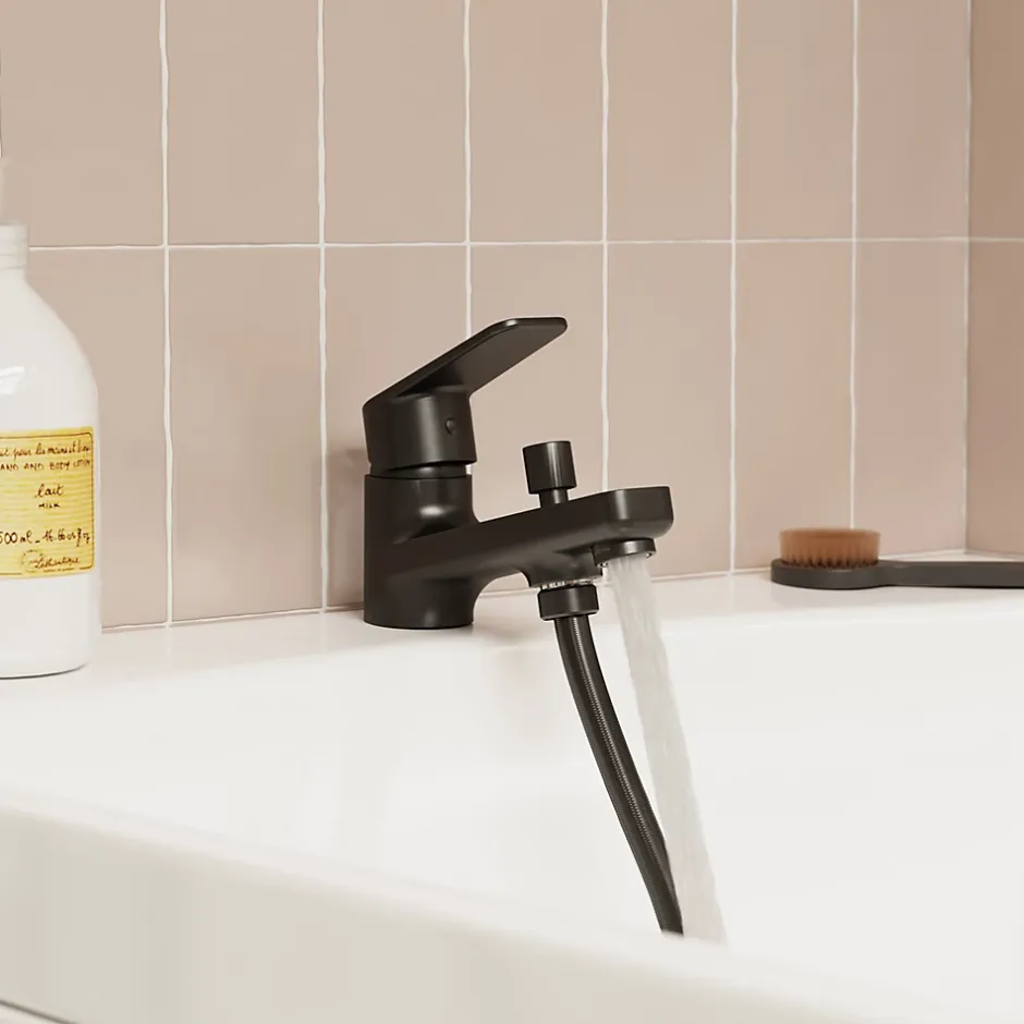 GoodHome Mitigeur bain/douche monotrou, noir, Aisai