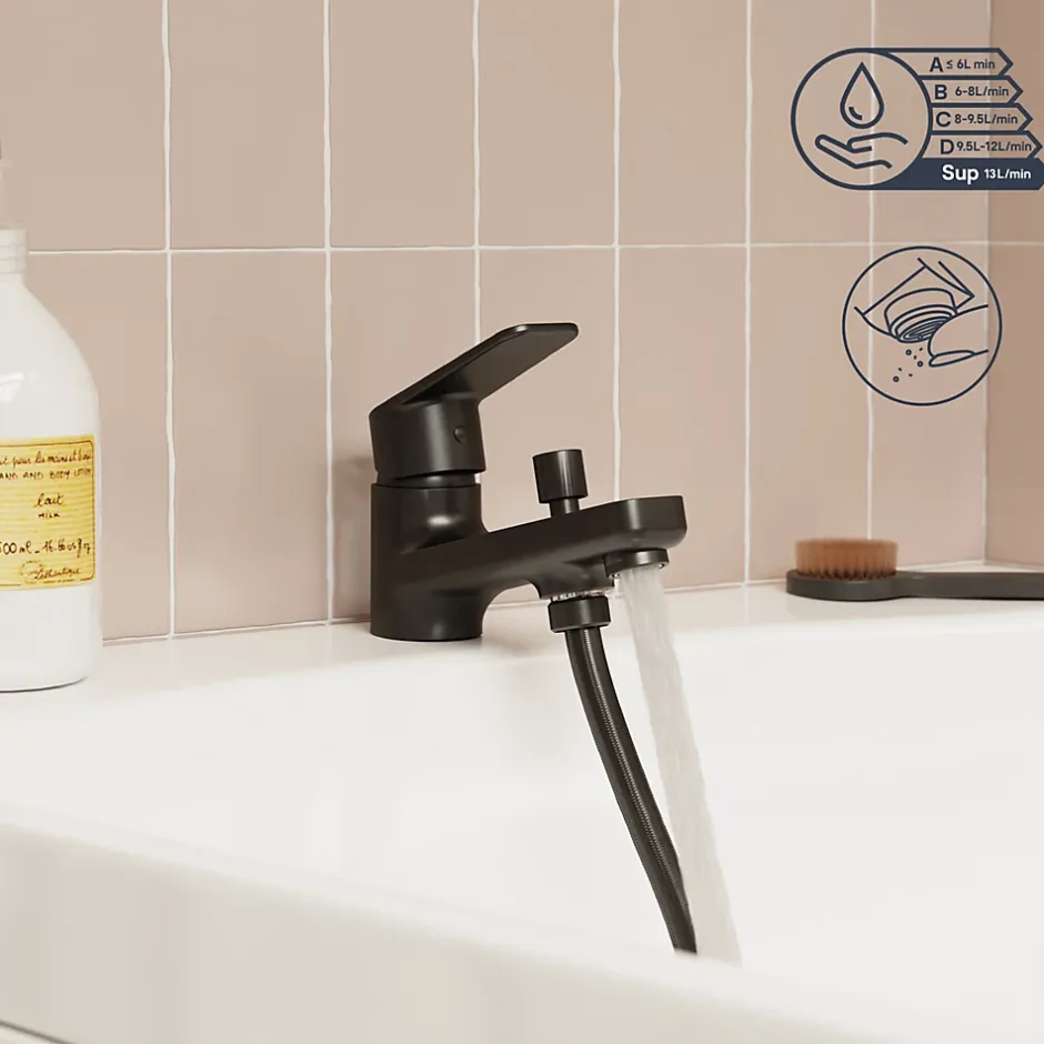 GoodHome Mitigeur bain/douche monotrou, noir, Aisai