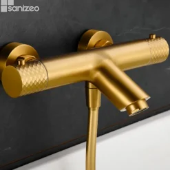 Imex Mitigeur Bain/Douche Thermostatique Anti-Calcaire Or Brossé GENOVA BDG053-4OC