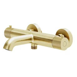 GoodHome Mitigeur bain/douche thermostatique, doré brossé, Owens
