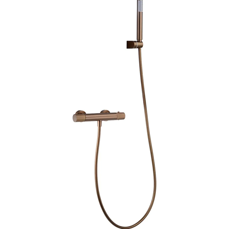 Imex Products Mitigeur baindouche thermostatique en laiton et zama finition or rose PVD* Colonne De Douche Encastrable