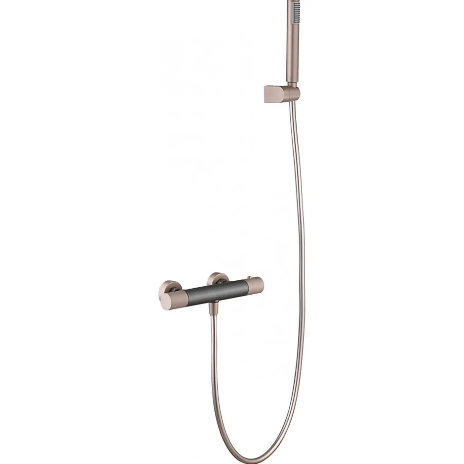 Imex Products Mitigeur baindouche thermostatique en laiton et zama finition or rose PVD* Colonne De Douche Encastrable