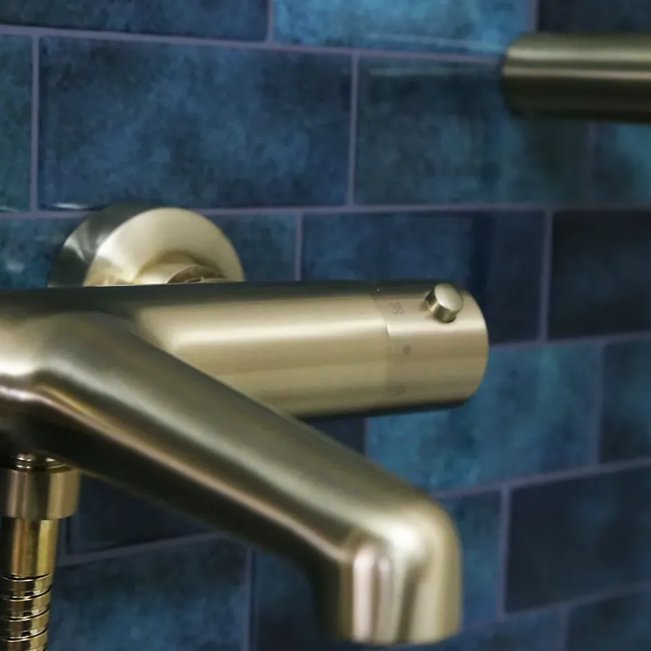 Essebagno Mitigeur bain-douche thermostatique or brossé Luisa