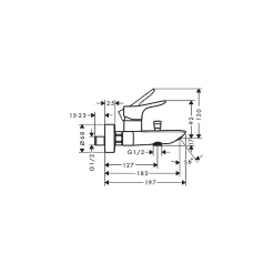 Hansgrohe Mitigeur bain-douche ZEBRIS mural - - 72575000* Robinet De Baignoire