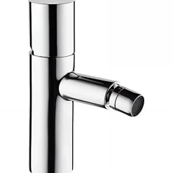 Sanindusa Mitigeur bidet à commande cylindrique jet orientable Single Plus chrome livré avec fixation et 2 flexibles