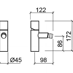 Sanindusa Mitigeur bidet à commande cylindrique jet orientable Single Plus chrome livré avec fixation et 2 flexibles