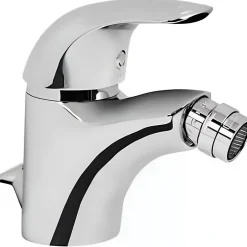Sanindusa Mitigeur bidet bec orientable Alfa chrome livré avec fixation 2 flexibles 1 vidage