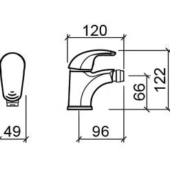 Sanindusa Mitigeur bidet bec orientable Alfa chrome livré avec fixation 2 flexibles