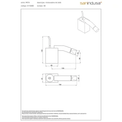 Sanindusa Mitigeur bidet design d'exception WCA livré avec vidage clic-clac chrome* Robinet De Bidet