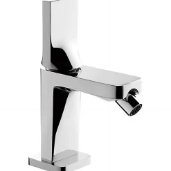 Sanindusa Mitigeur bidet design plat épuré contemporain Alfa Line 42 chromé livré avec 2 flexibles