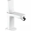 Sanindusa Mitigeur bidet design plat épuré contemporain Alfa Line 42 blanc et chrome livré avec 2 flexibles* Robinet De Bidet