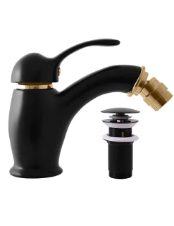 Rav Mitigeur bidet LABE avec siphon en laiton doré noir mat