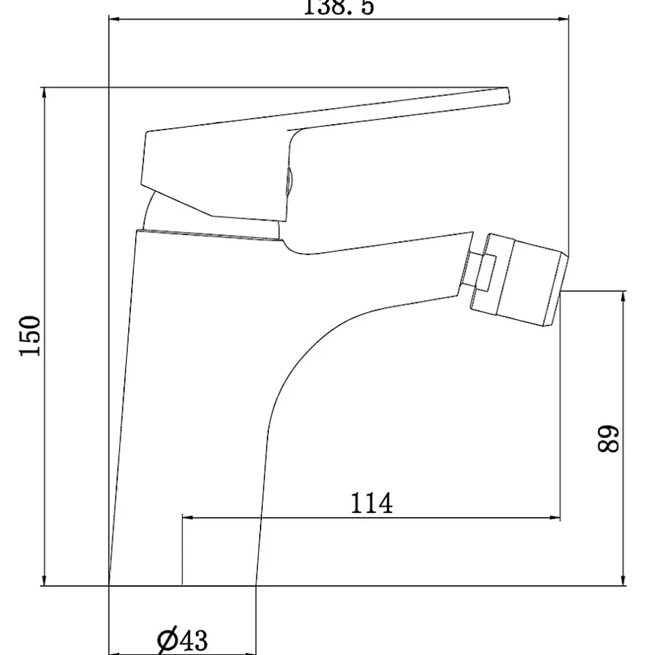 Essebagno Mitigeur bidet or brossé Full