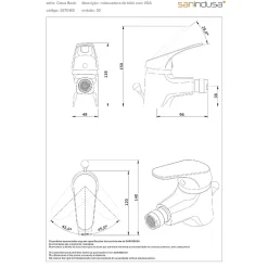 Sanindusa Mitigeur bidet Cetus Basic chromé livré avec 2 flexibles et son vidage à tirette* Robinet De Bidet