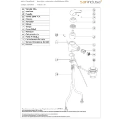 Sanindusa Mitigeur bidet Cetus Basic chromé livré avec 2 flexibles et son vidage à tirette* Robinet De Bidet