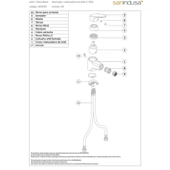Sanindusa Mitigeur bidet Cetus Basic chromé livré avec 2 flexibles