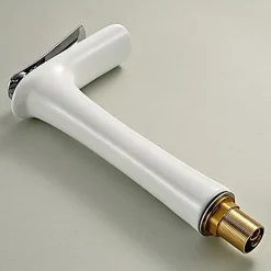 Kroos Mitigeur cascade Blanc pour Lavabo Chromé Design Moderne