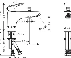 Hansgrohe Mitigeur de baignoire chromé Logis Universal* Robinet De Baignoire