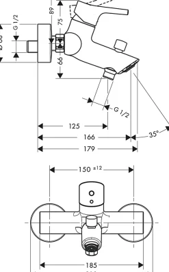 Hansgrohe Mitigeur de baignoire chromé Talis S* Robinet De Baignoire