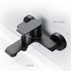 Am.Pm Europe Mitigeur de baignoire mécanique Robinet de baignoire, mitigeur salle de bain, Noir Flash FNA10022 AM.PM* Robinet De Baignoire