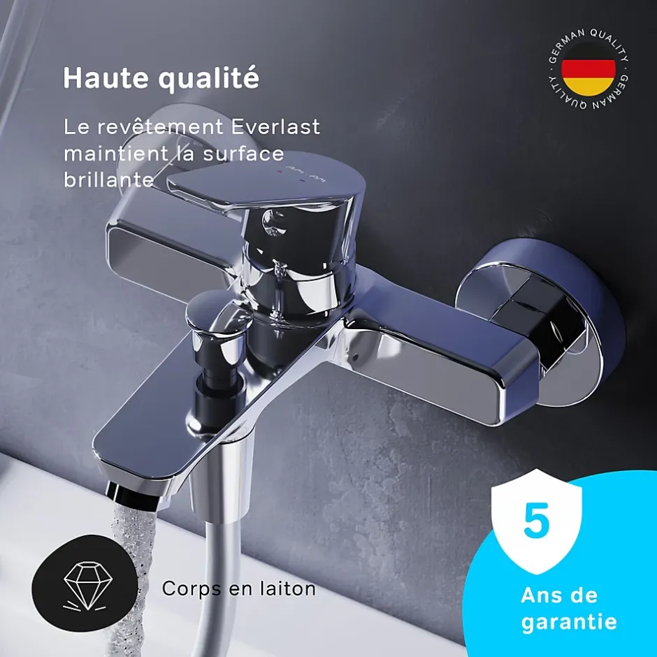 Am.Pm Europe Mitigeur de baignoire mécanique Robinet de baignoire, mitigeur salle de bain, Chromé, FTA10000 Hit AM.PM* Robinet De Baignoire